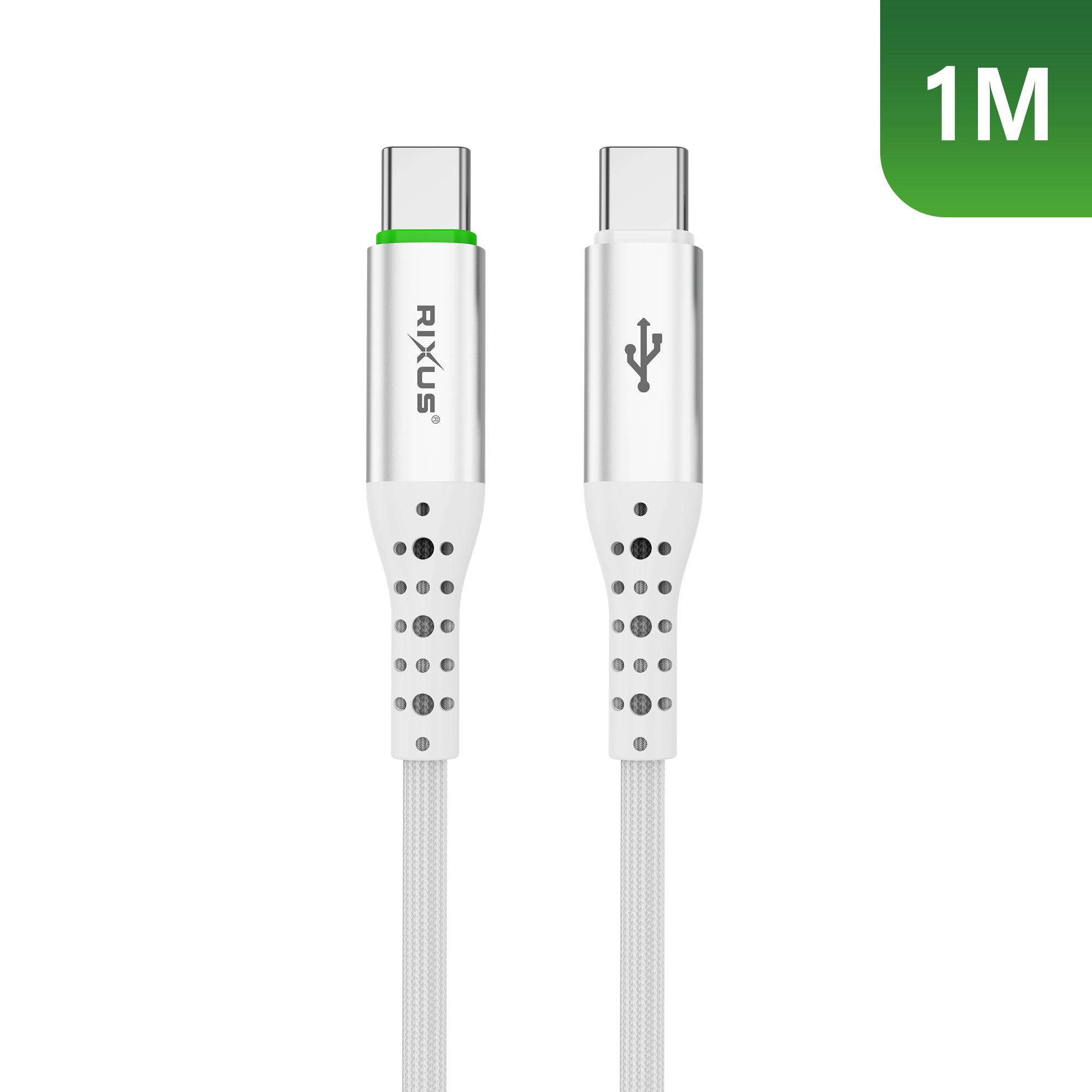 Rixus Auto Disconnect USB-C naar USB-C Kabel 60W RXUC21C